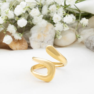 Twisted Spiral Cuff Ring- studio