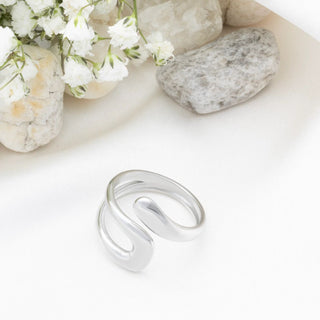 Twisted Spiral Cuff Ring- studio