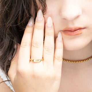 Dainty Plaque Stack Ring - Engraved