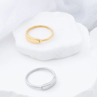 Dainty Plaque Stack Ring - Studio