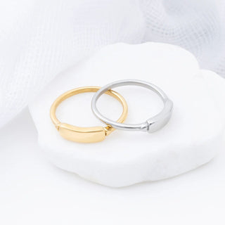 Dainty Plaque Stack Ring - Studio