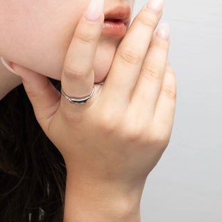 Dainty Plaque Stack Ring - Model
