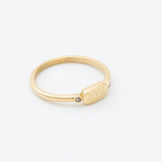 Rounded Plaque Stack Ring - Engraved