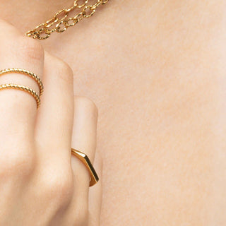 Dainty Flat Stack Ring - Model
