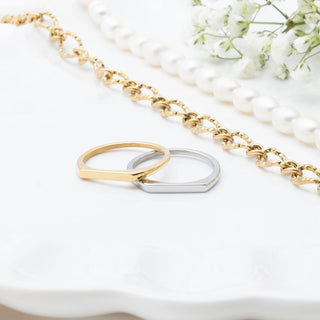 Dainty Flat Stack Ring - Studio