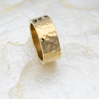 The Hammered Statement Ring- gold studio 