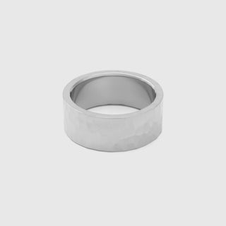 The Hammered Statement Ring- silver main 