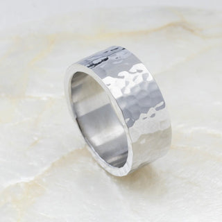 The Hammered Statement Ring- silver studio 