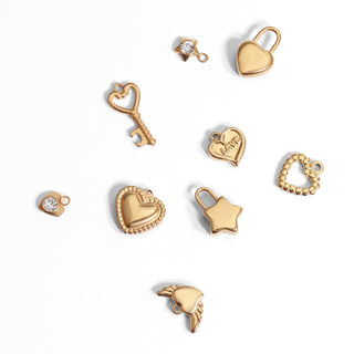 Beaded Trim Heart Charm