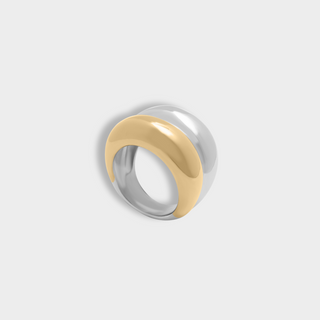 Mixed Metal two tone silver and gold statement ring