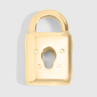 Gold padlock on a light gray background