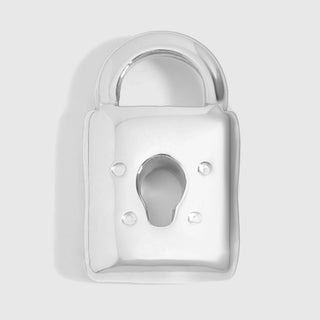 Metal door handle on a white background