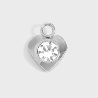 Heart With Cubic Zirconia Charm with other charms on Paperclip Bracelet