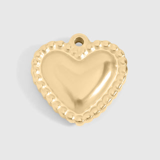 Beaded Trim Heart Charm