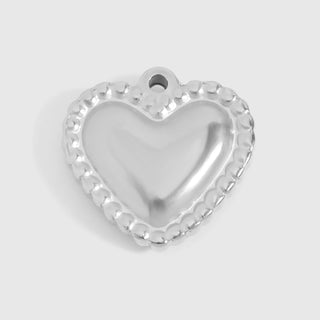 Beaded Trim Heart Charm