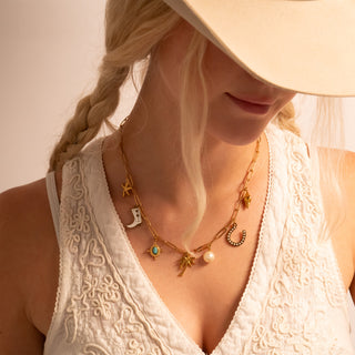 Pearl Studded Horseshoe Charm