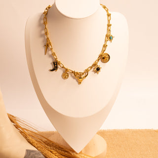 Western Charms on Hardware Chain with Necklace Display