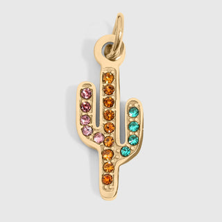 Cactus with CZ Stone Charm