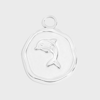 Silver Dolphin Epoxy Charm 