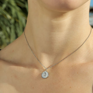 Silver Seahorse Epoxy Charm on chain