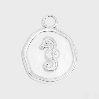 Silver Seahorse Epoxy Charm