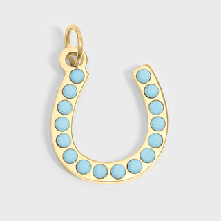 Turquoise Stone Horseshoe Charm