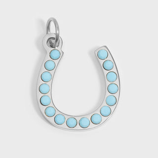 Turquoise Stone Horseshoe Charm