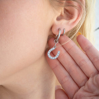 Pearl Studded Horseshoe Charm