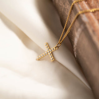 Pearl Cross Charm