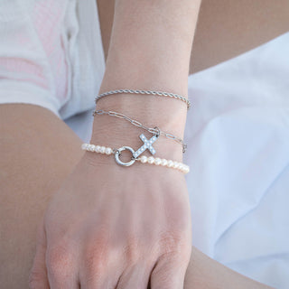 Pearl Cross Charm