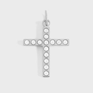 Pearl Cross Charm