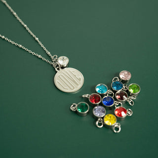 Round Birthstone Charm