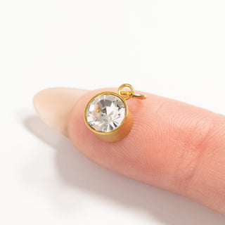 Round Birthstone Charm 8mm