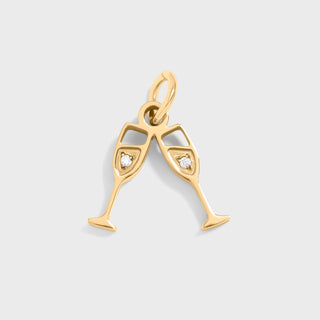 Stainless Steel Champagne Cheers Charm