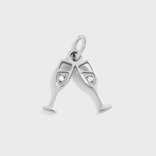 Stainless Steel Champagne Cheers Charm