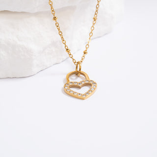 CZ Heart Padlock Charm