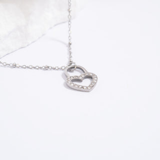 CZ Heart Padlock Charm