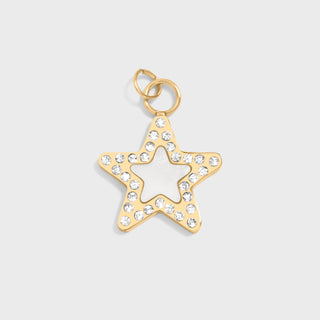 18K Gold PVD Stainless Steel Mother Of Pearl Star Charm