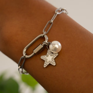Paperclip Carabiner Charm Holder Bracelet