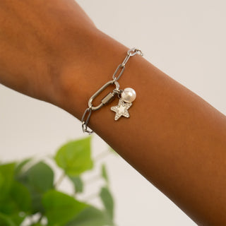 Paperclip Carabiner Charm Holder Bracelet