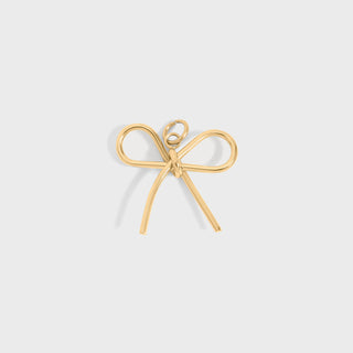 18K Gold PVD Stainless Steel Thin Bow Charm