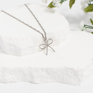 18K Gold PVD Stainless Steel Thin Bow Charm