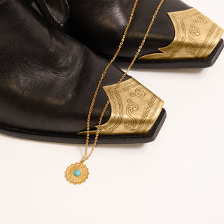 Flower Turquoise Center Pendant