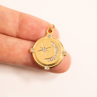 Stone Moon And Star Pendant