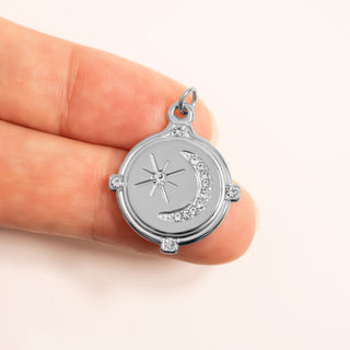 Stone Moon And Star Pendant