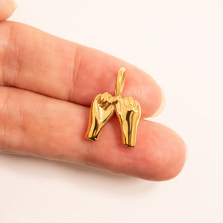 18K Gold PVD Stainless Steel Pinky Promise Charm