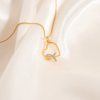 Heart Ribbon with Stones Charm