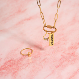 Heart Ribbon with Stones Charm