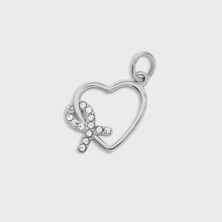 Heart Ribbon with Stones Charm