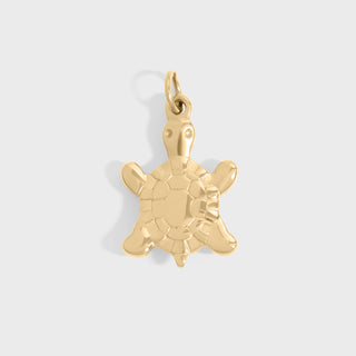 18K Gold PVD Stainless Steel Mother Of Pearl Turtle Charm